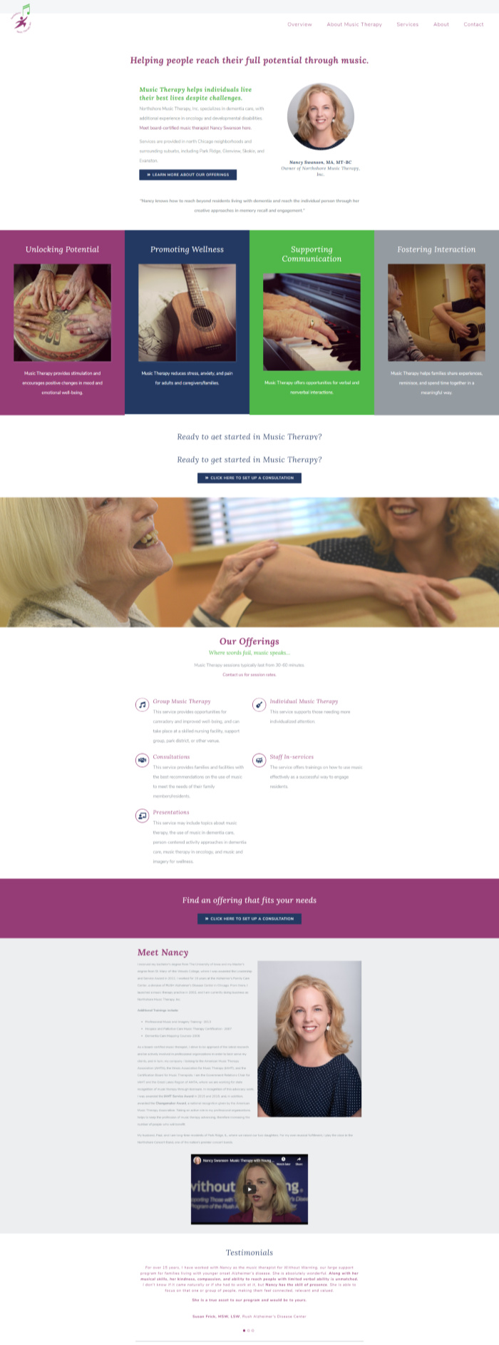 Northshore Music Therapy Website Design